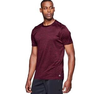 RBX Performance Stratus Favorite Workout Tee, Short Sleeve Burgundy Men Size XL